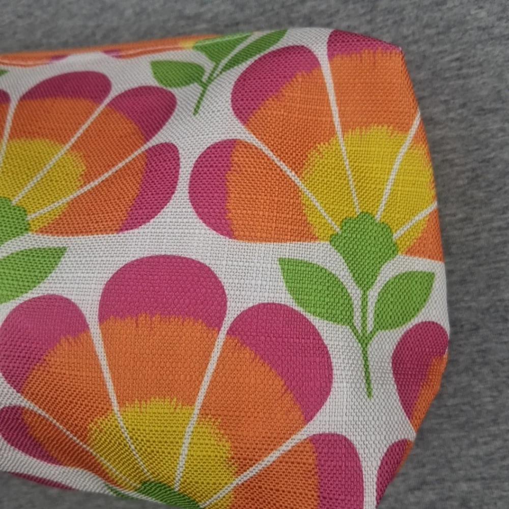 CLINIQUE Floral Print Cosmetic Makeup Bag Zipper Pouch 9.5